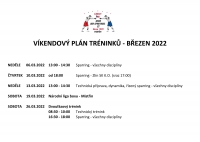 Víkendové tréninky - březen 2022