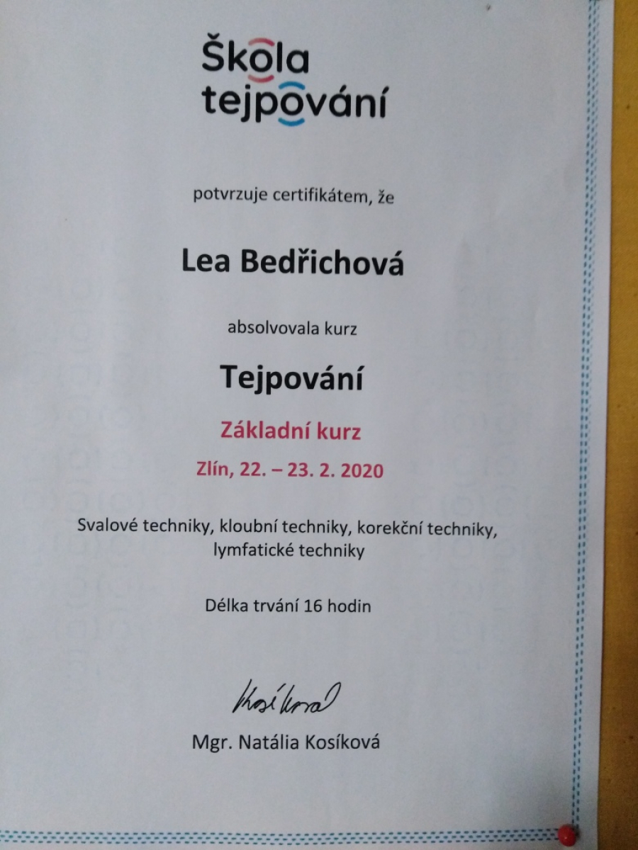 Tejpování - Lea Bedřichová